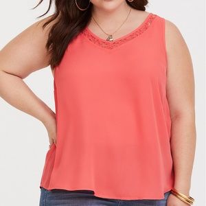 PINK LACE GEORGETTE TANK